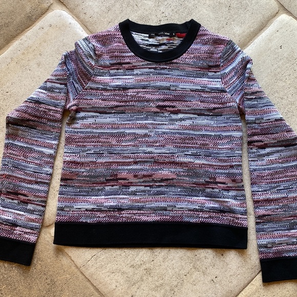 Rag & Bone 🔥 Lola Red & Black Jacquard Crewneck Sweater Sz S - Picture 8 of 8